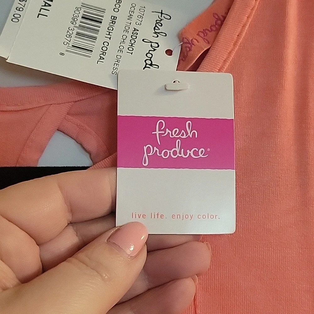 Fresh Produce Ocean Tide Chloe Coral Sleeveless Dress Small - Picture 4 of 8